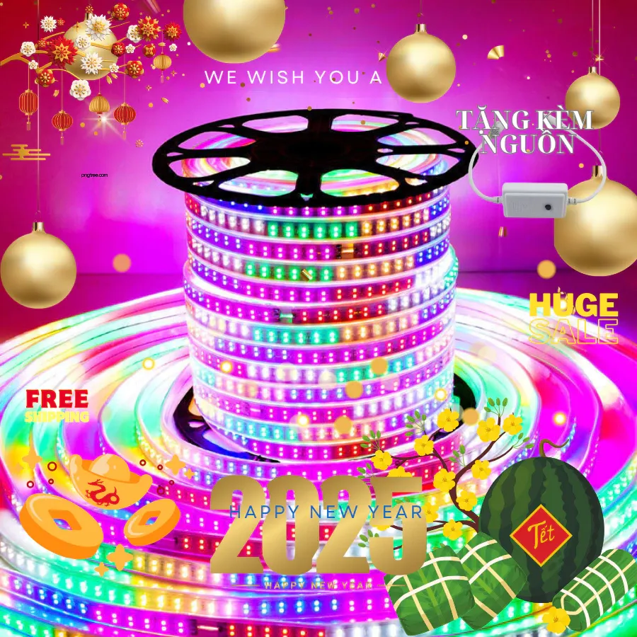 50M Dây Led Nháy Đuổi 2835 Tặng kèm nguồn trang trí tết trang trí noel chống nước ngoài trờ